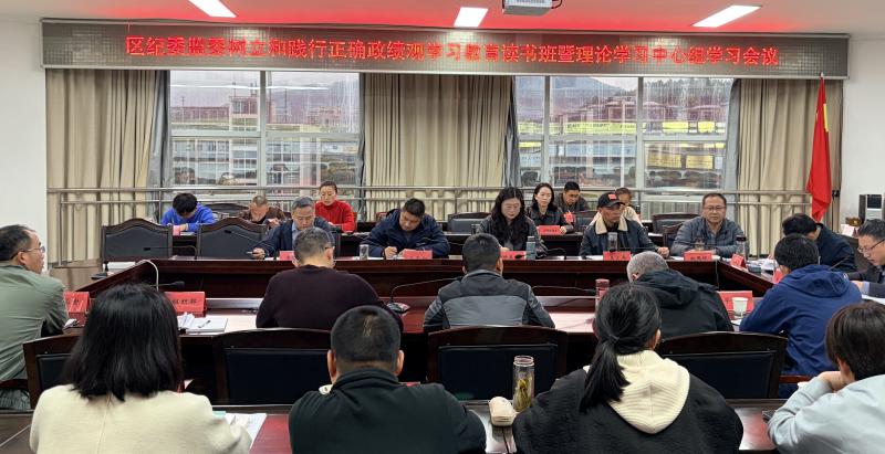区纪委监委举行树立和践行正确政绩观学习教育读书班暨理论学习中心组学习会议